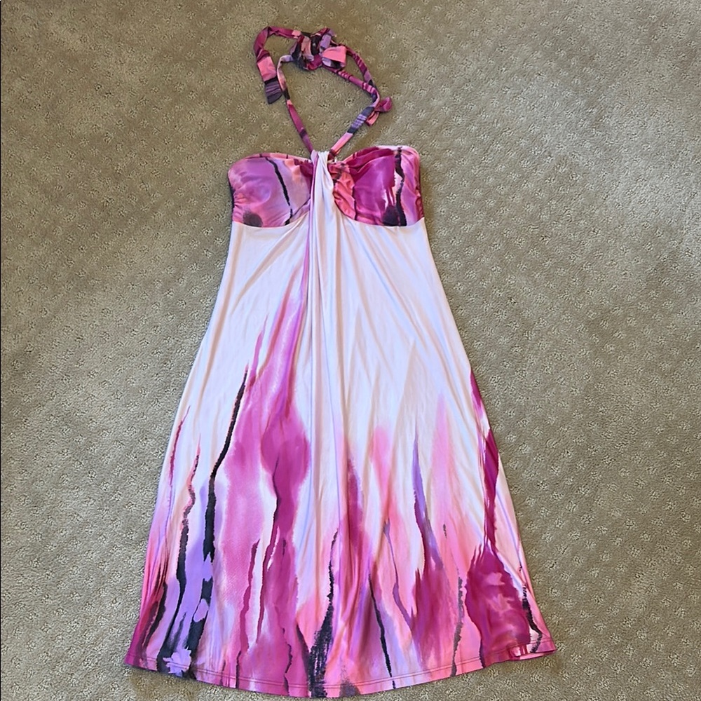 Pink and Purple Halter Dress